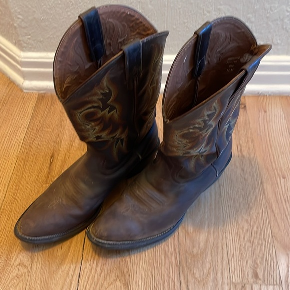 Justin Men’s Stampede Leather Cowboy Boots sz 12D - Picture 10 of 10